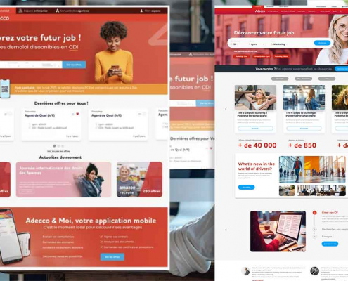 Adecco Site Internet, avec une interface et son application
