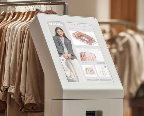 Borne Borne interactive dans un magasin