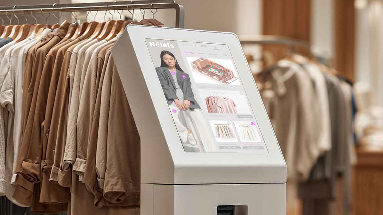 Borne Borne interactive dans un magasin