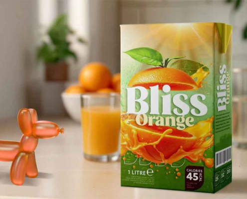 Maquette pour un packaging de jus de fruit Maquette pour un packaging de jus de fruit