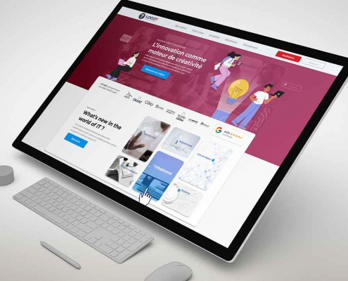 Maquette Écran, plat détaillant un site Internet