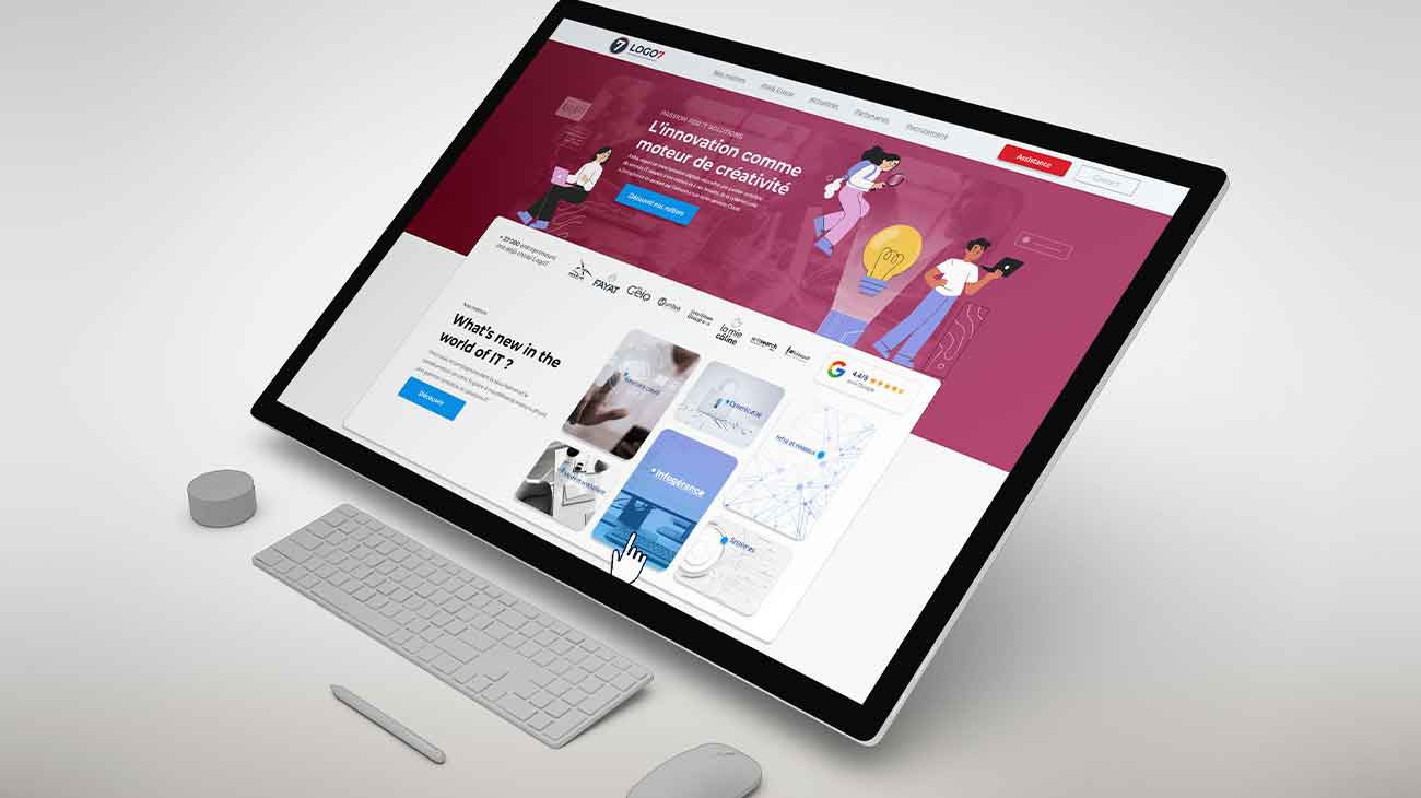 Maquette Écran, plat détaillant un site Internet